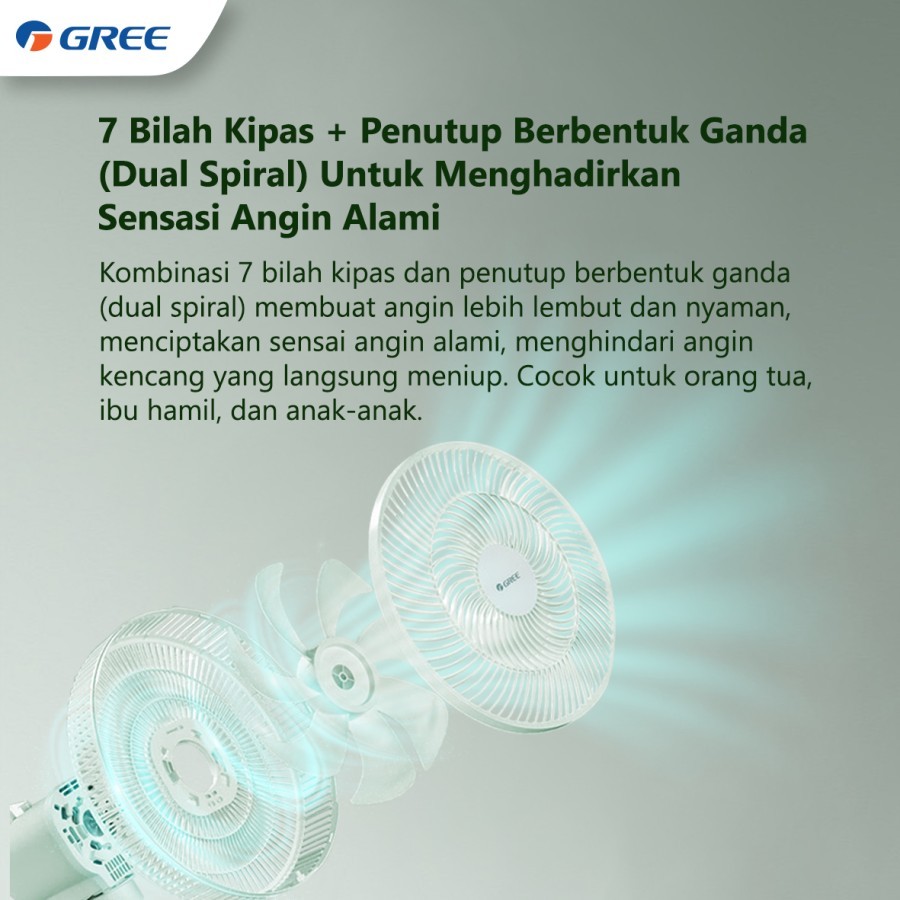GREE Wind Green Fan - Kipas Angin Fleksibel GCF-12IGN / GCF-14IGN - 12 Inch
