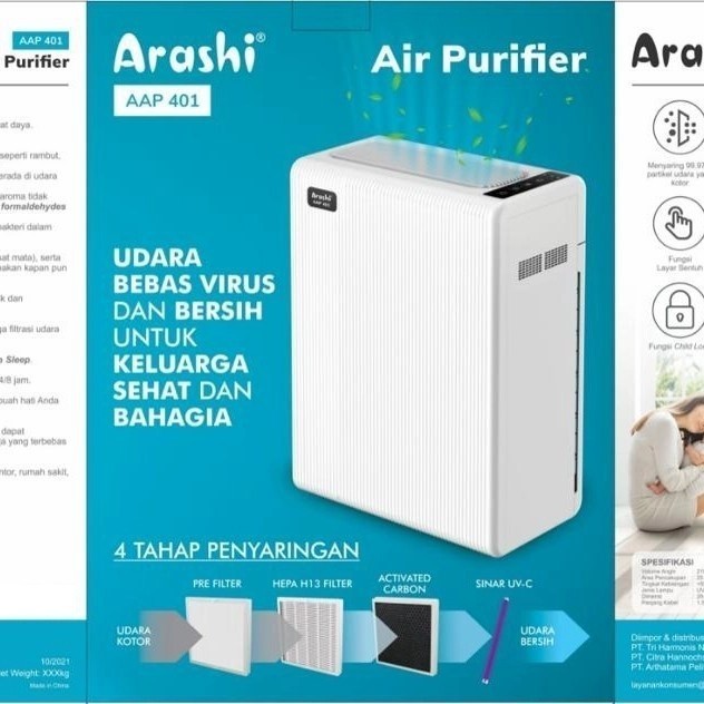Arashi Air Purifier AAP401 With HEPA Filter + UVC AAP-401