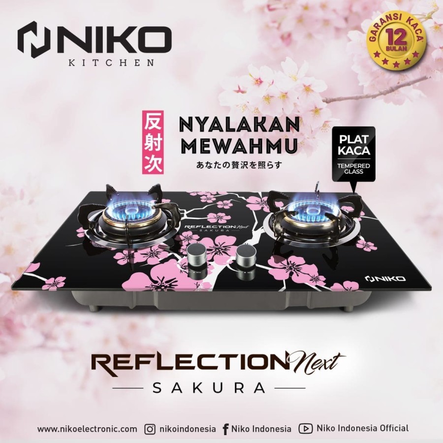 Niko Reflection Next SAKURA Kompor Gas 2 Tungku 2 in 1