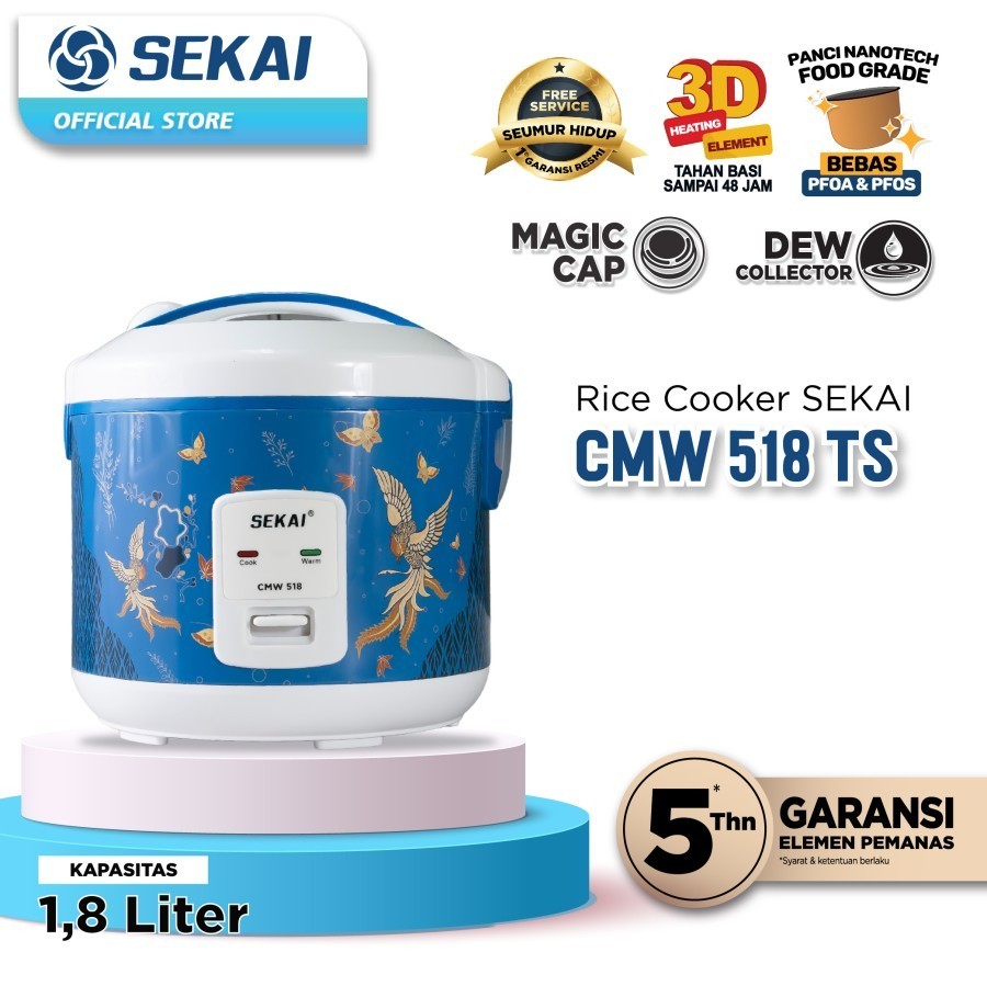SEKAI Rice Cooker 1.8 Liter CMW 518 TS Penanak Nasi CMW518TS