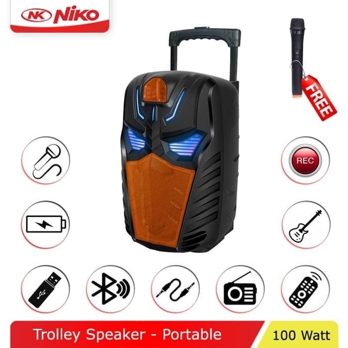 Trolley Speaker NIko TURBO Speaker Portable Meeting Niko TURBO10 - Orange
