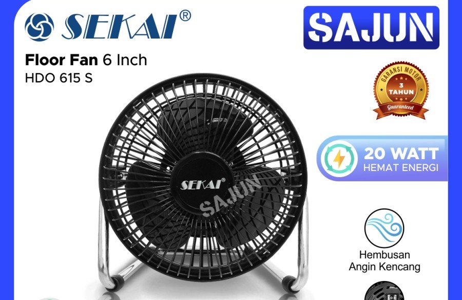 SEKAI Desk/Floor Fan 6 inch HDO615S Kipas Angin Meja Lantai HDO 615 S