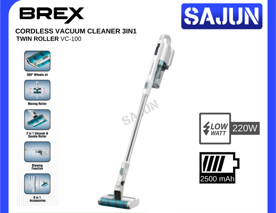 BREX VC100 Cordless Vacuum Cleaner 3in1 Vacuum & Wet Tanpa Kabel