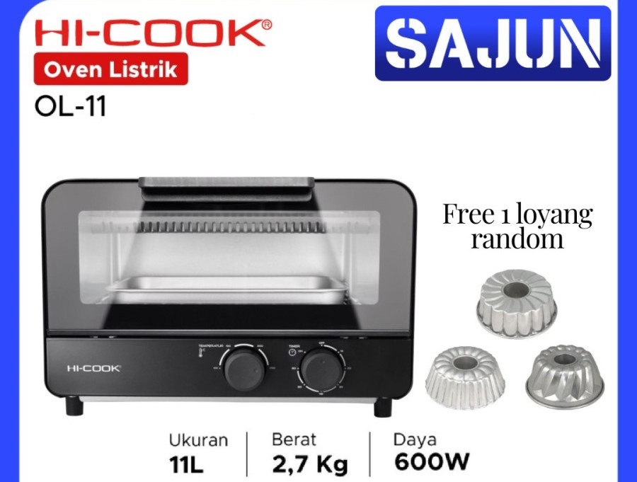 HI-Cook OL-11 Oven Listrik 11 Liter Serbaguna Low Watt OL 11