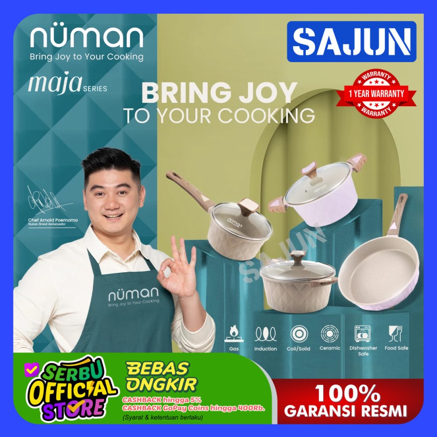 Numan Maja Series - Cookware Set / Panci Masak Marble Set Isi 4