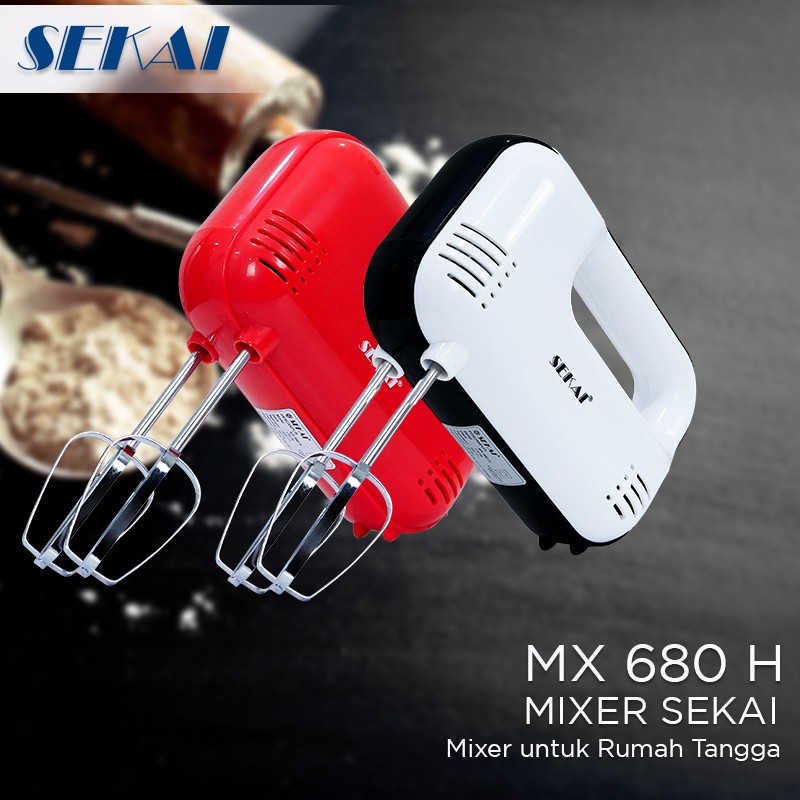SEKAI Hand Mixer MX680H Mixer Tangan 170W MX 680H - Merah