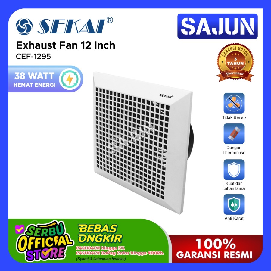 SEKAI Exhaust Fan 12 Inch 30 cm CEF 1295 Exhaust Plafon CEF1295
