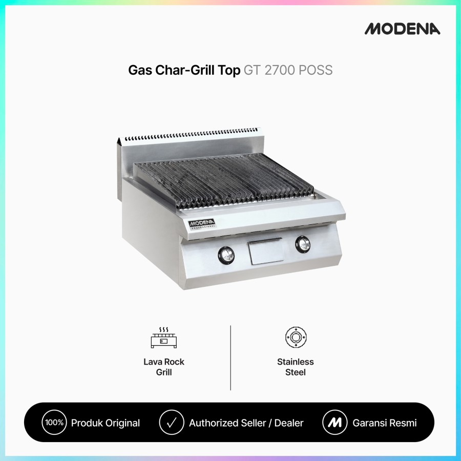 Modena Gas Char Gril Top ( Lava Rock ) Pemanggang Daging GT 2700 POSS