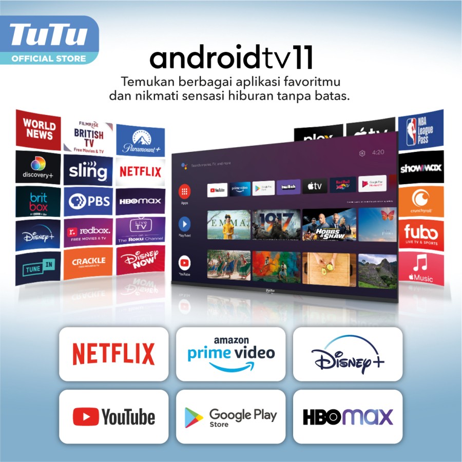 TUTU Smart TV | Android TV | Google TV | 43 inch | Full HD | LED TV