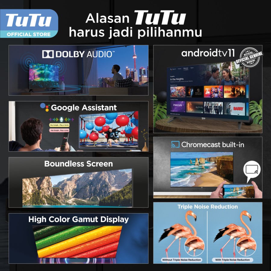 TUTU Smart TV | Android TV | Google TV | 43 inch | Full HD | LED TV