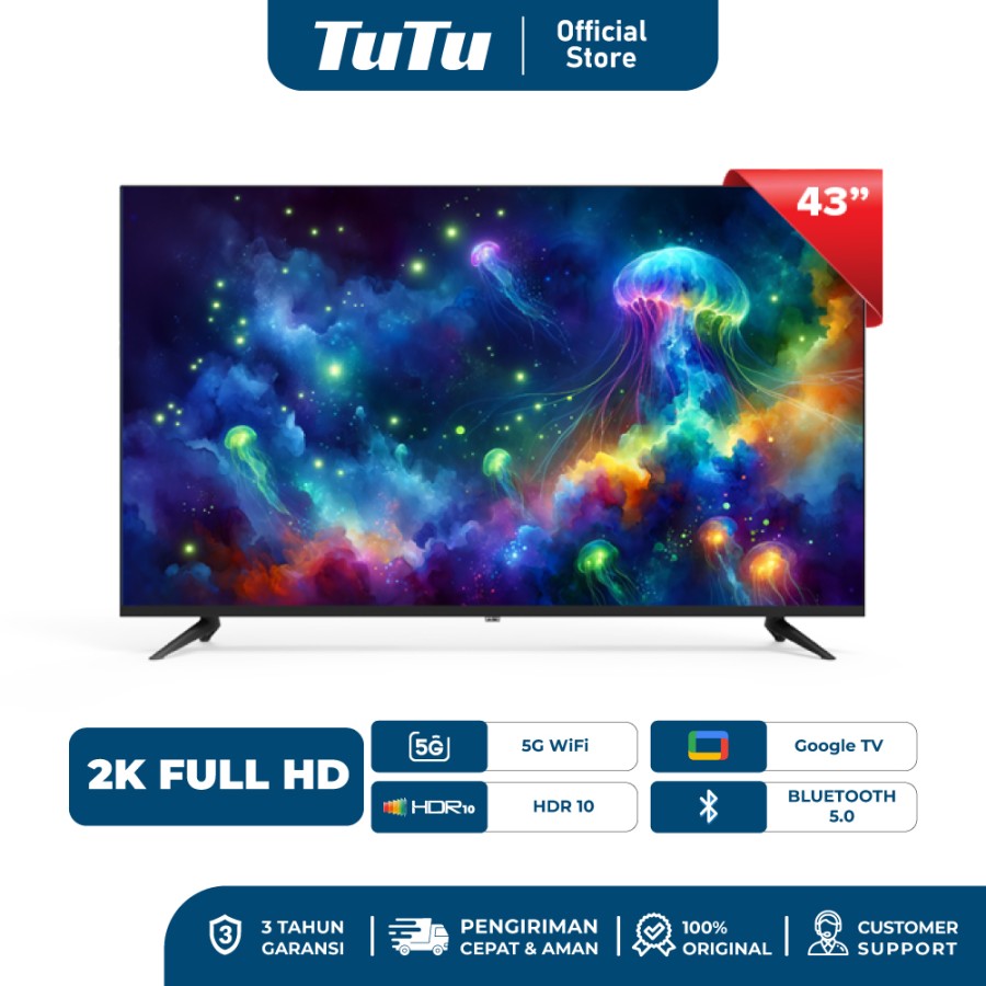 TUTU Smart TV | Android TV | Google TV | 43 inch | Full HD | LED TV