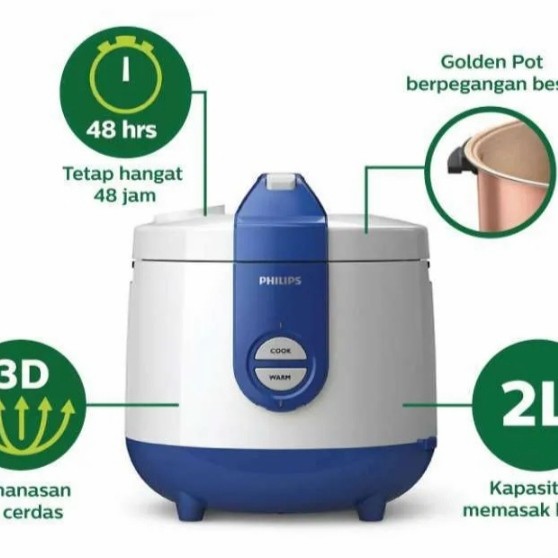 PHILIPS RICE COOKER 2 LTR TYPE HD3119/31 GARANSI RESMI