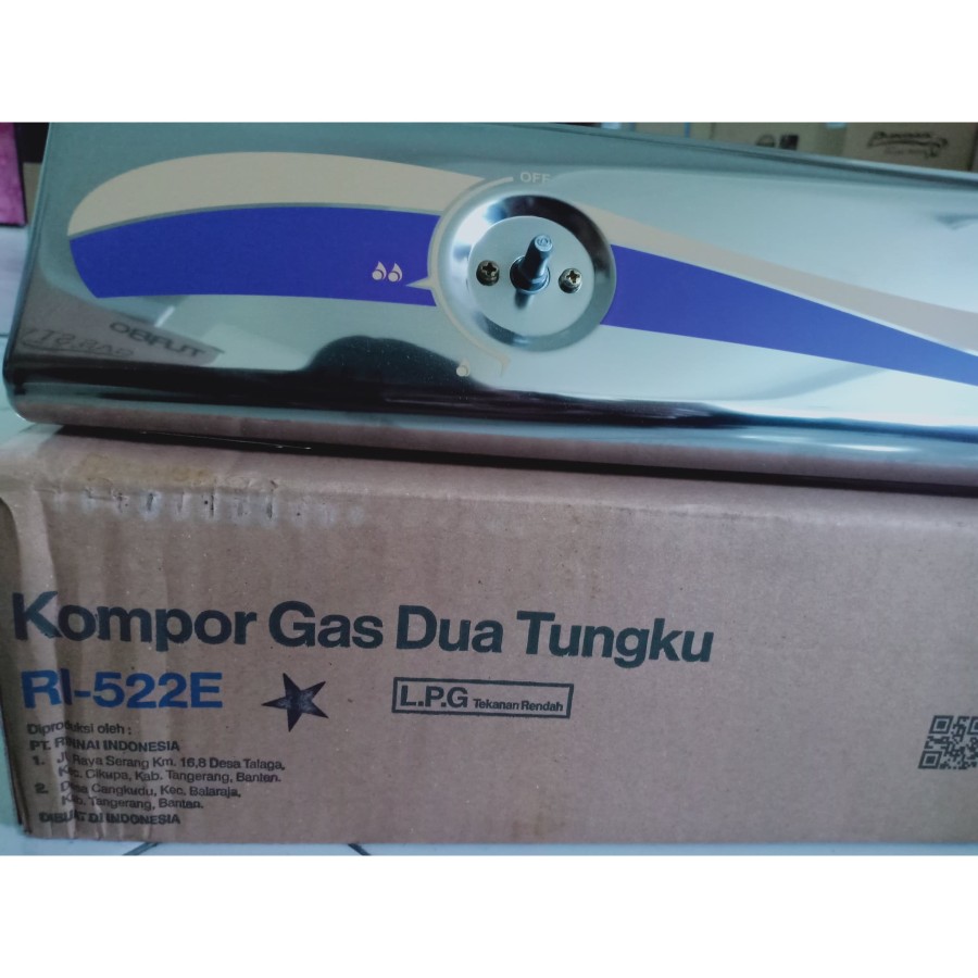 KOMPOR GAS STAINLESS 2 TUNGKU RINNAI - RI-522E