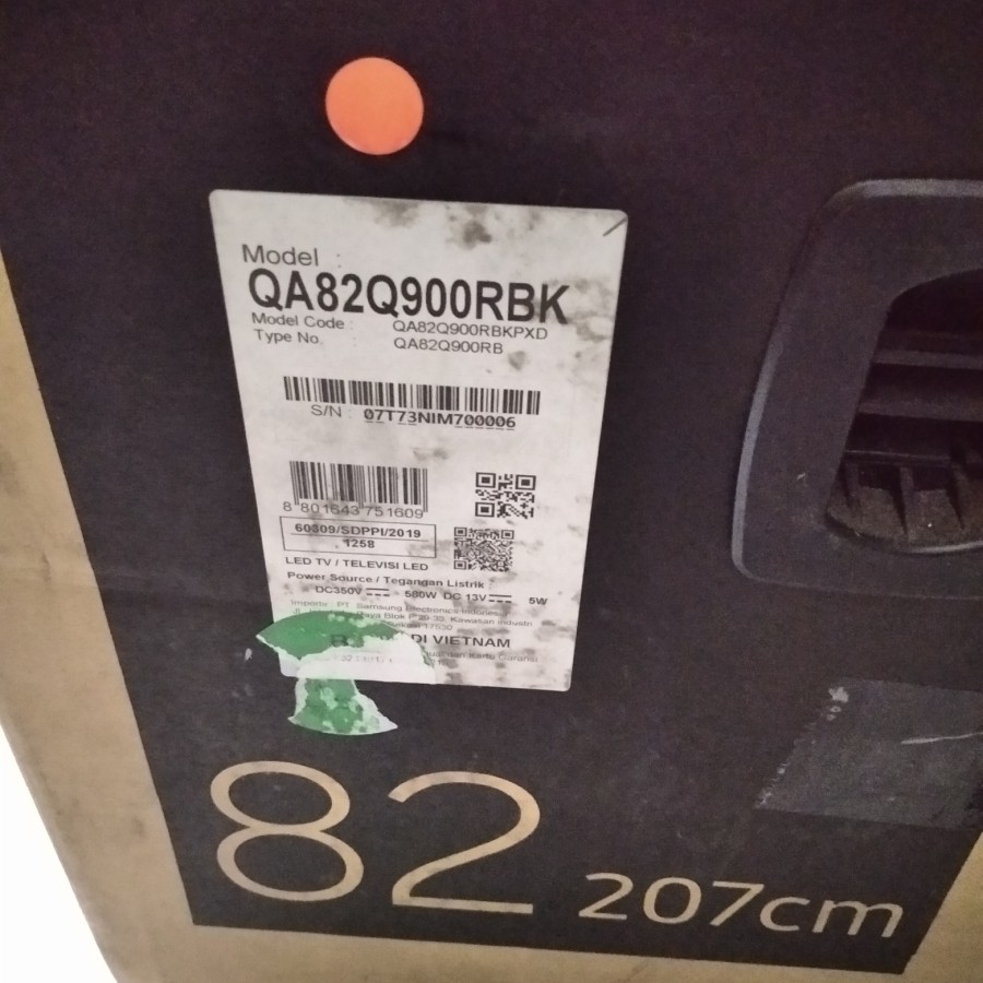 SAMSUNG QLED 8K SMART LED TV Type QA82Q900RBK Eks Display
