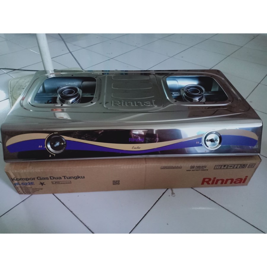 KOMPOR GAS STAINLESS 2 TUNGKU RINNAI - RI-522E