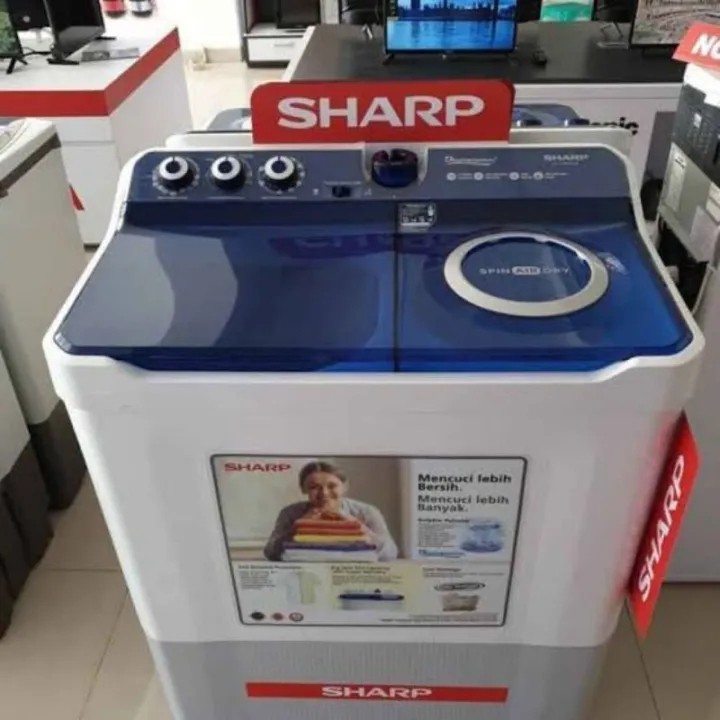 WM TWIN TUB SHARP ES-T1290WA-BL