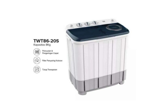 MESIN CUCI TCL TWT86-20S (TWIN TUB 8 KG)