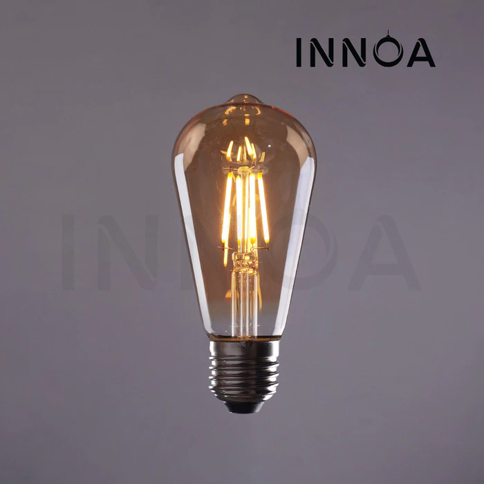 Lampu LED Kuning Filamen Bohlam E27 ST64 4W INNOA
