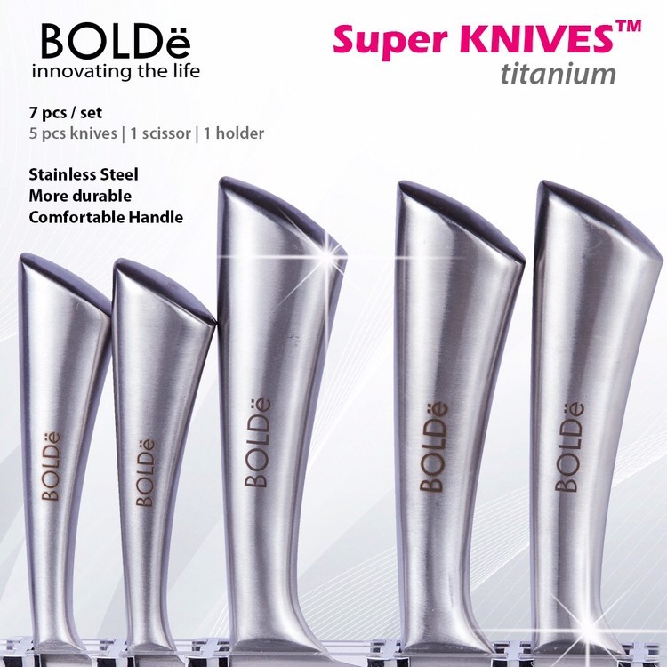 Bolde Super Knives Titanium Set 7 pcs - Set Pisau Dapur Full Stainless