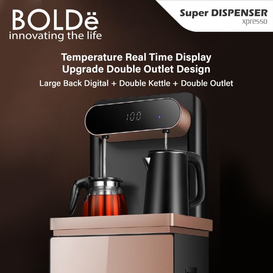 BOLDe Super Smart Fountain Xpresso + Remote Dispenser Galon Bawah - Hitam