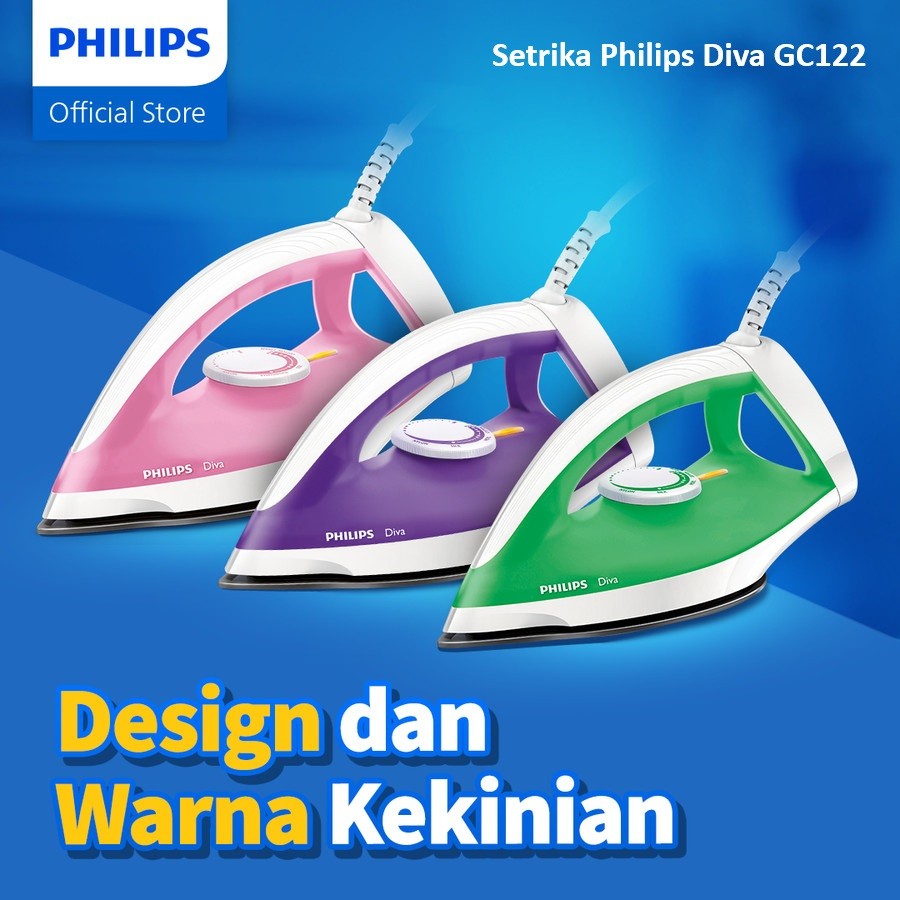 Jual PHILIPS Dry Iron GC122 Setrika GC 122 Garansi resmi GC 122 GC122 37 Ungu