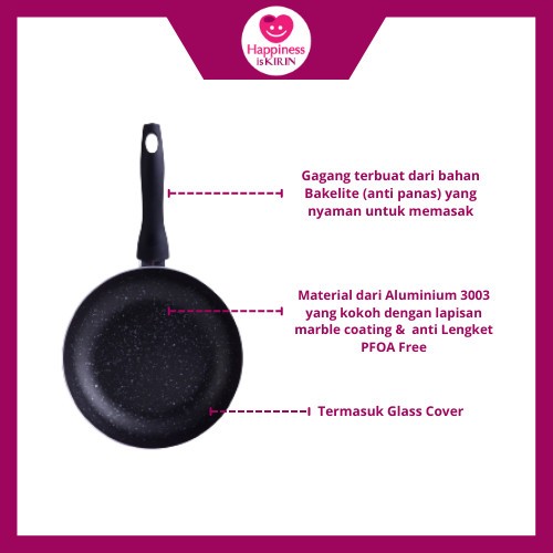 Kirin Saucepan Lado-Lado 18cm Teflon Marble Panci
