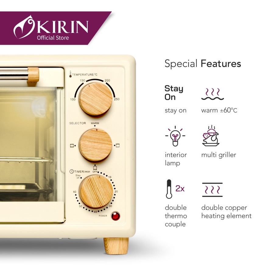 KIRIN Oven Toaster 19L Low Watt – KBO 190LW KBO190LW