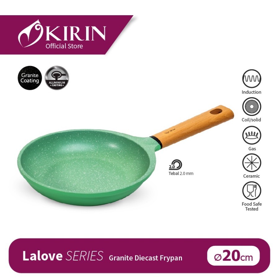 Kirin Frypan 20cm Wajan Penggorengan Anti Lengket - LALOVE SERIES