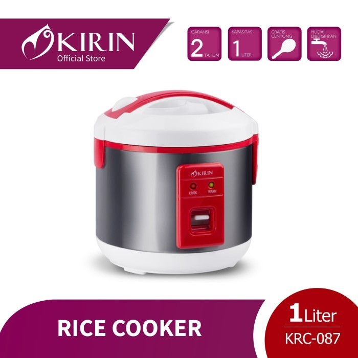 Kirin Rice Cooker 1.0 Liter KRC - 087 - Red