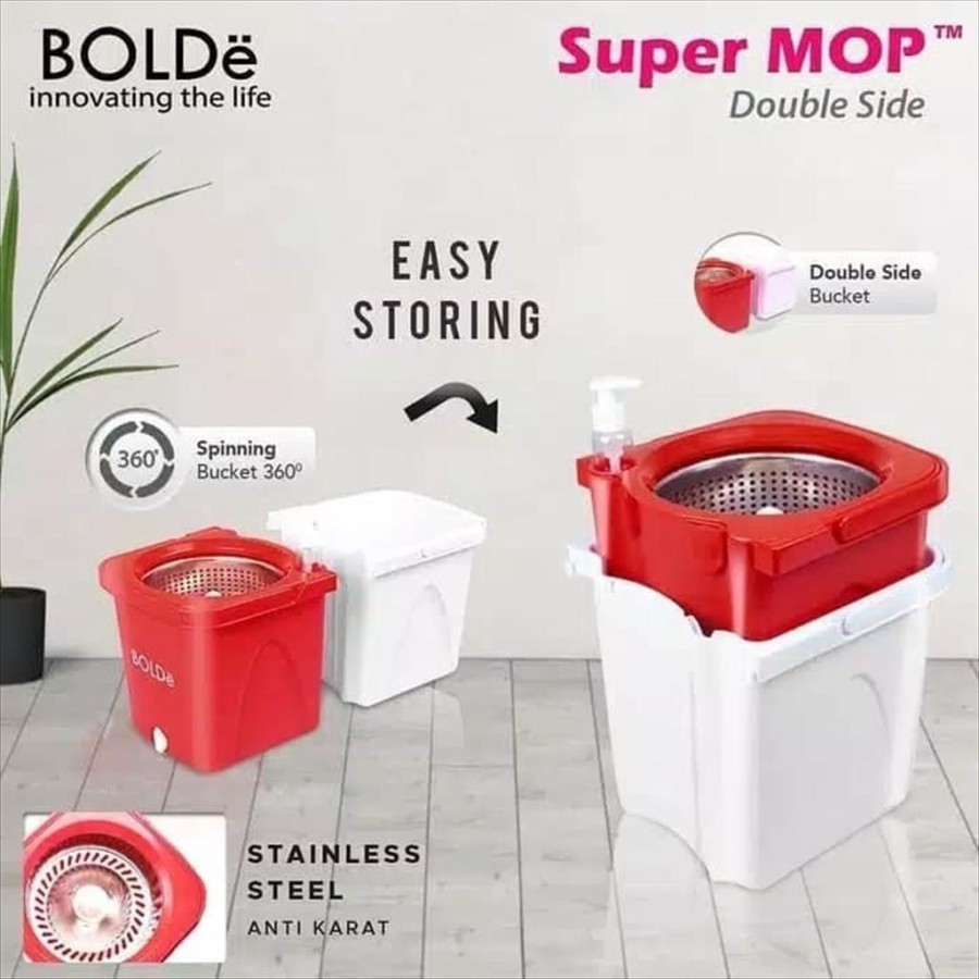 Bolde Super Mop Doubleside Stainless - Red White