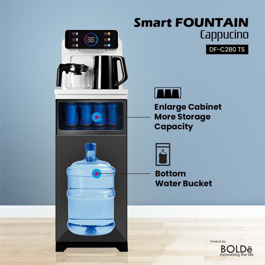 Bolde Smart Fountain Cappucino Dispenser Display Touchscreen Galon Bawah