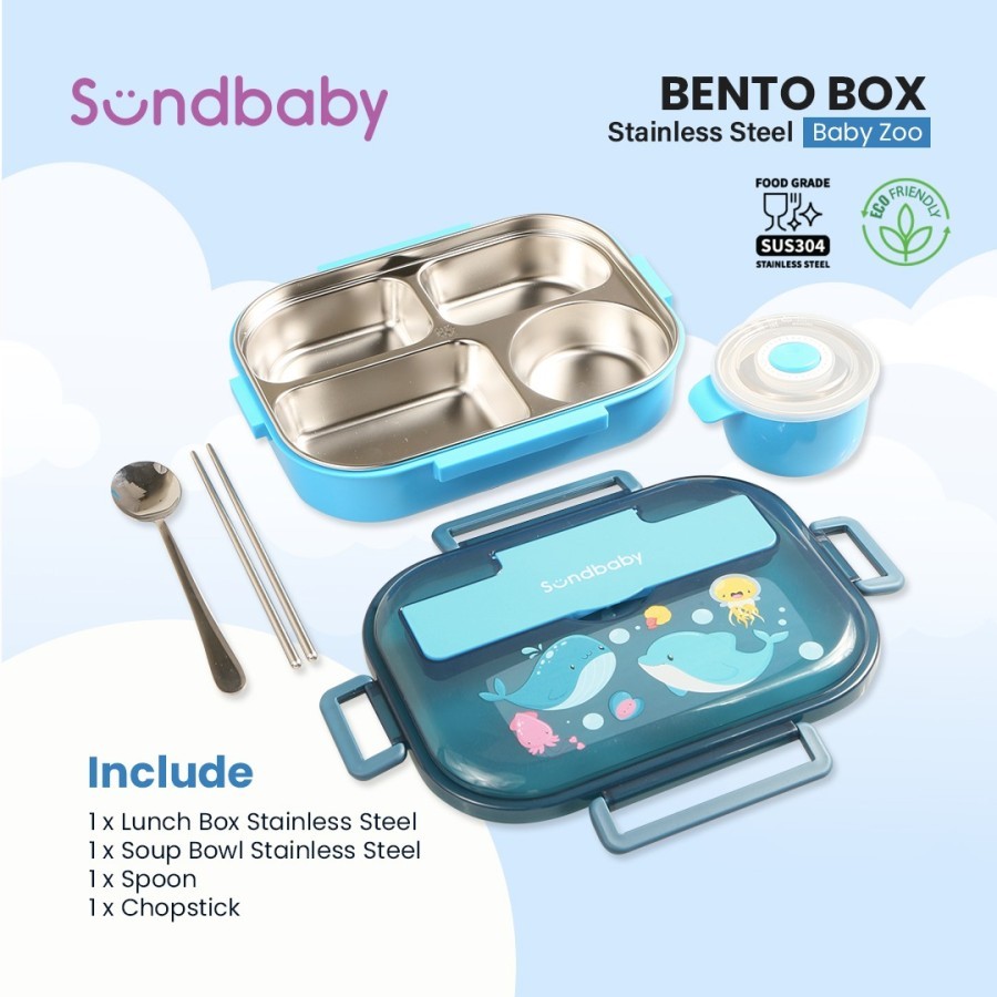 Bolde Sundbaby BabyZoo Box - Tempat Makan Stainless Steel Lunch Box