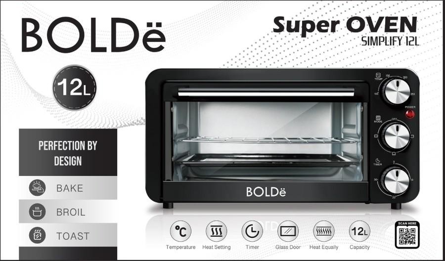 BOLDe Super Oven Listrik Simplify 12L - Hitam Garansi Resmi