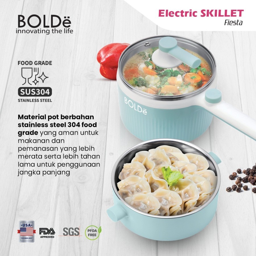 Bolde Electric Skillet Fiesta Panci Masak Steamer Serbaguna 1,2 L