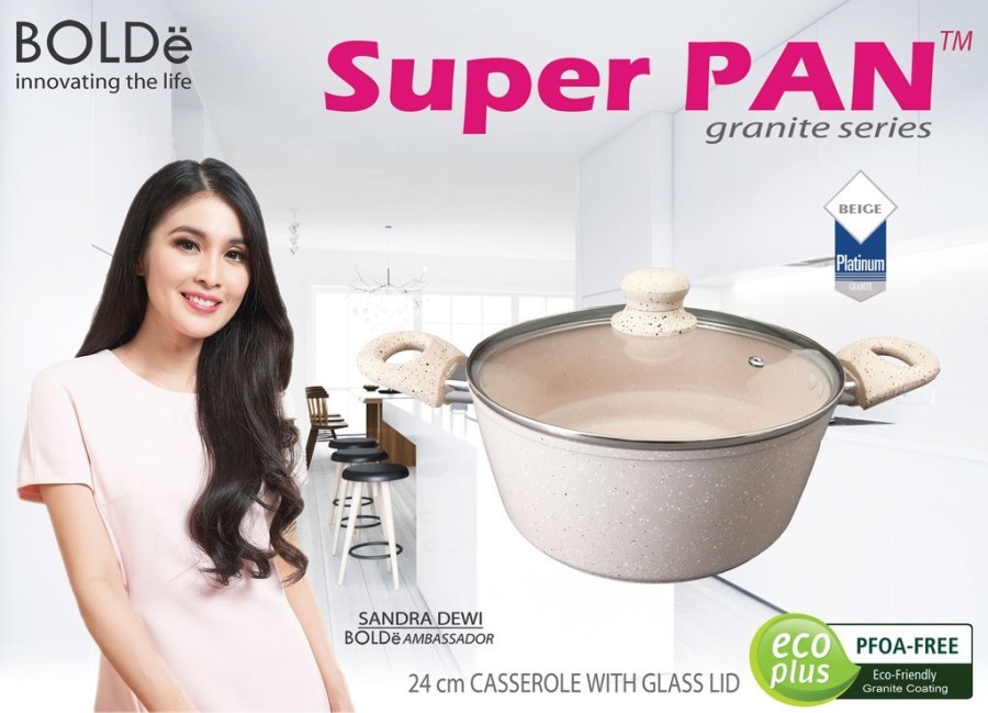 BOLDe Super Pan Casserole 24 cm, Granite Beige Series + Lid
