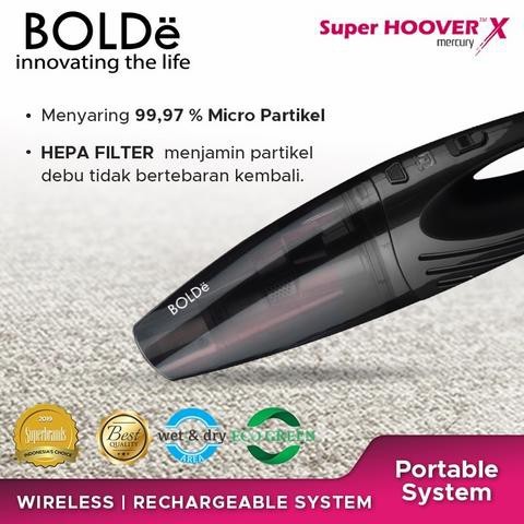 Bolde Super Hoover X Mercury Wireless Vacuum Cleaner Portable - Hitam