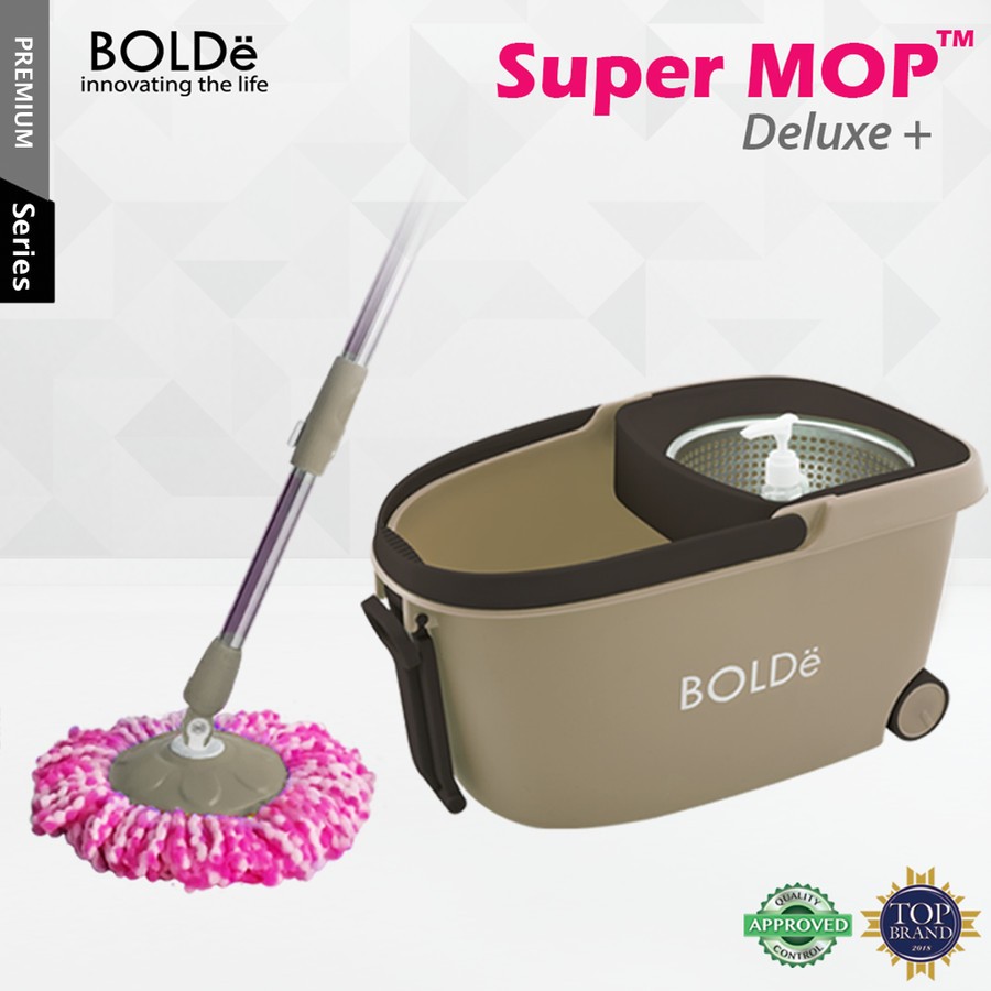 BOLDe Super Mop Deluxe+ Alat Pel Beroda - Cokelat