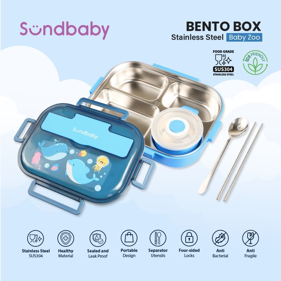 Bolde Sundbaby BabyZoo Box - Tempat Makan Stainless Steel Lunch Box