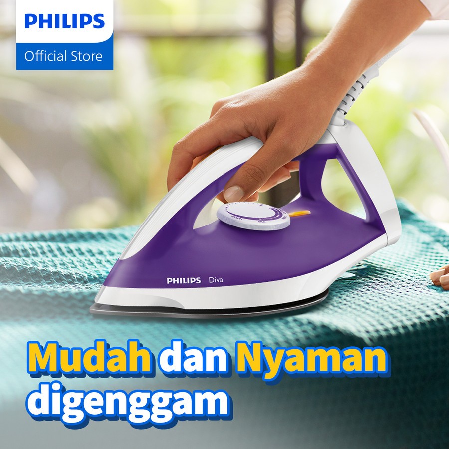 PHILIPS Dry Iron GC122 Setrika - GC-122 Garansi resmi GC 122 - GC122/37 Ungu