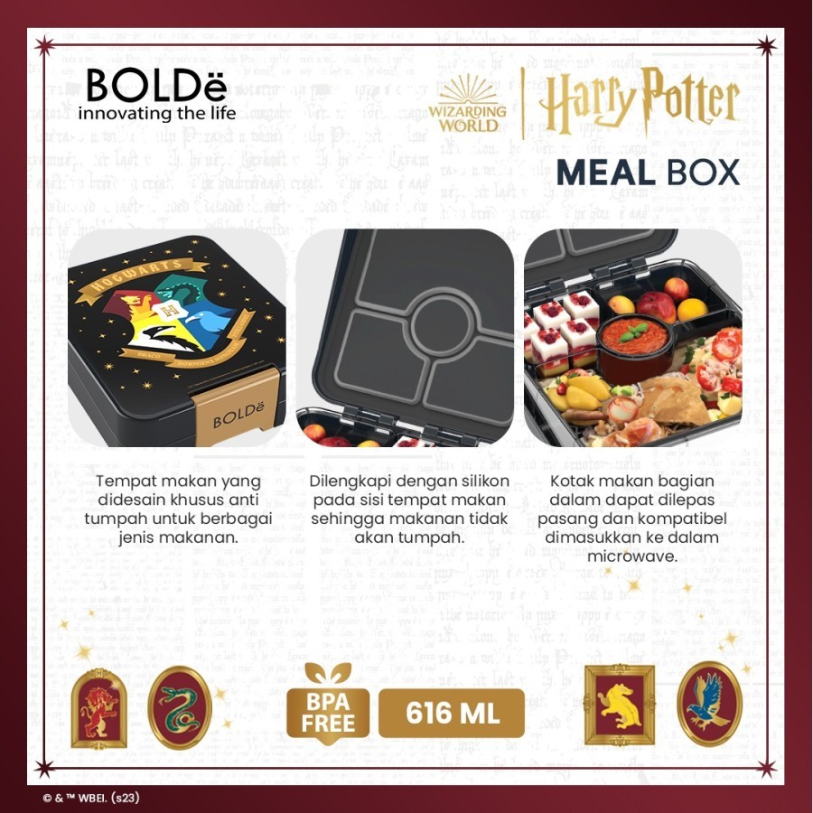 BOLDe Meal Box Harry Potter Edition Kotak Makan Lunch Box Bekal 616 ml