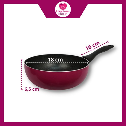 Kirin Frypan Deep Lado-Lado 18cm Teflon Marble