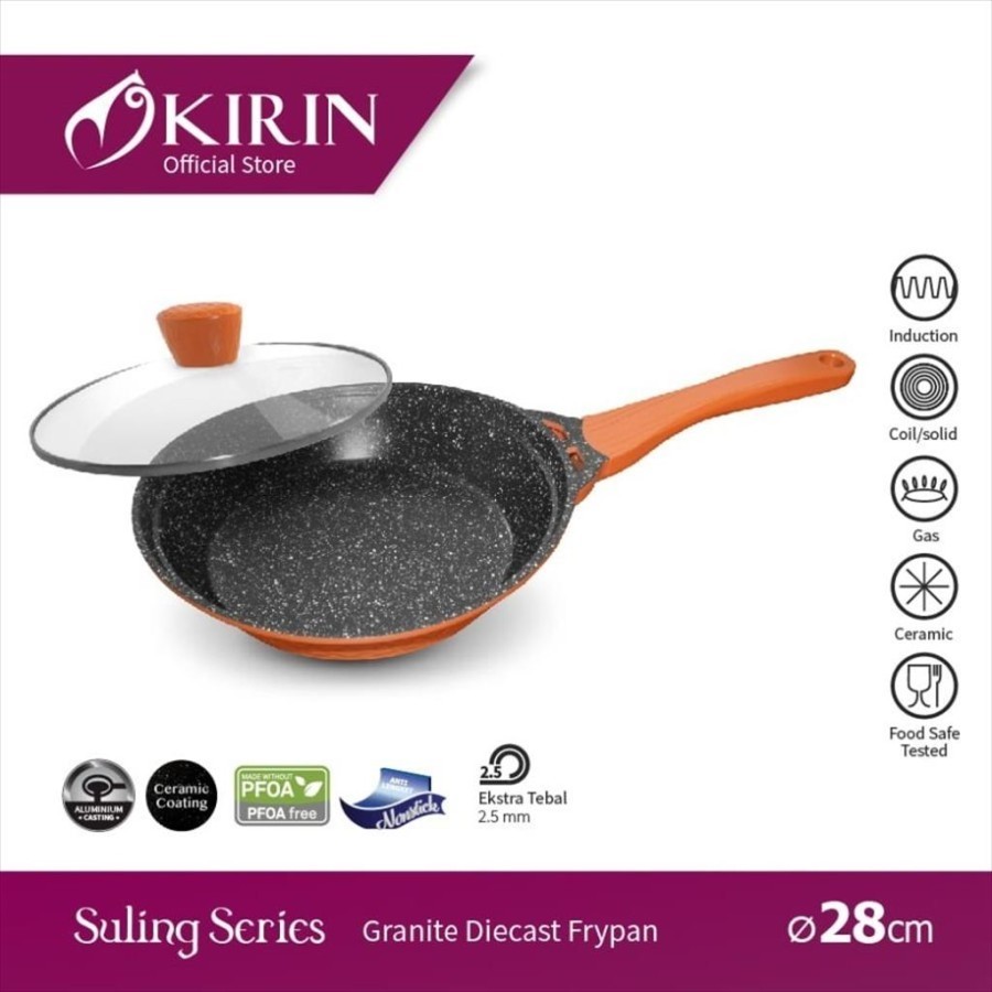Kirin Diecast Frypan Suling 28cm Granite Coating