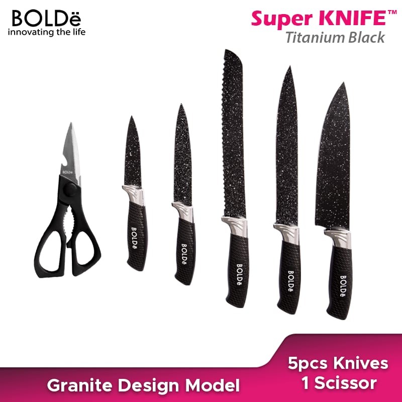BOLDe Knives Set Granito 7 pcs Set Pisau Dijamin Ori