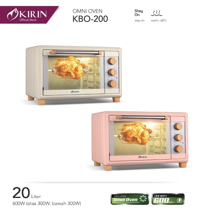Kirin Omni Oven Listrik 20 Liter KBO-200 Low Watt KBO200 TNG - Putih