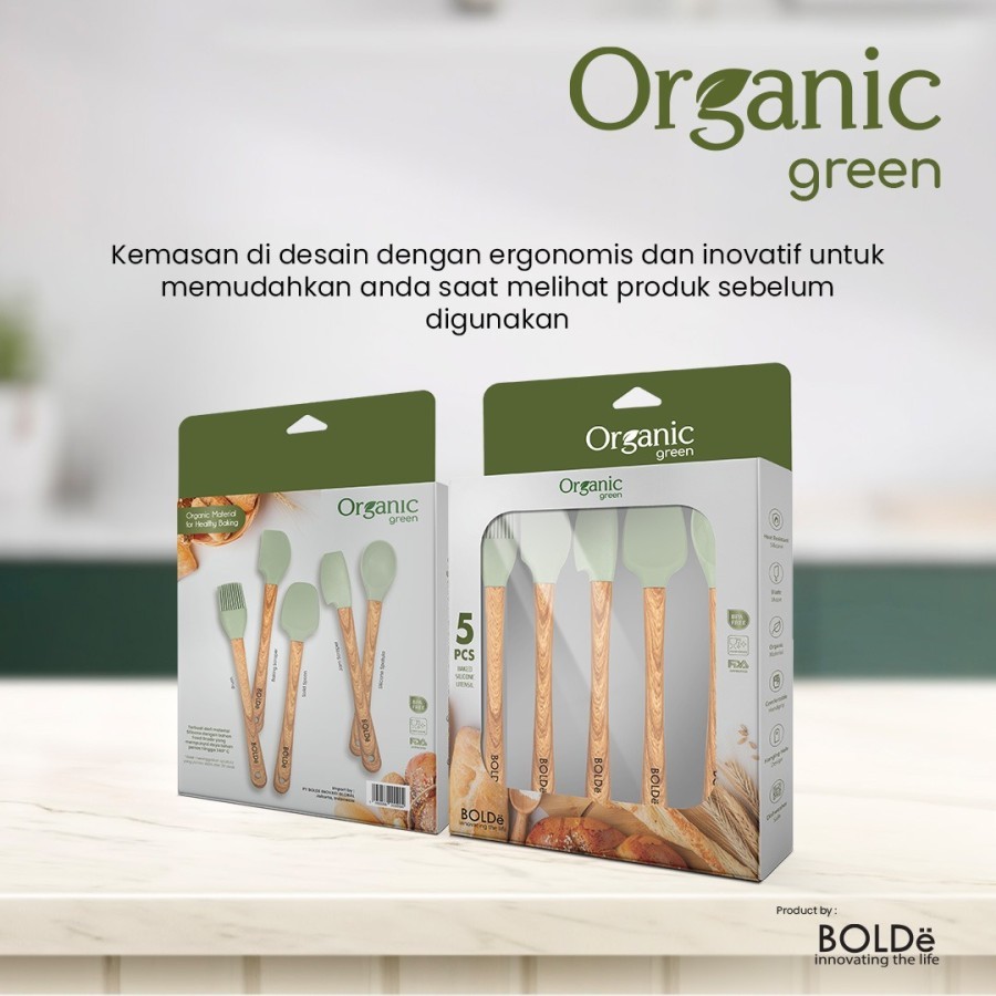 BOLDe Organic Green Utensil set 5pcs - Baking Set
