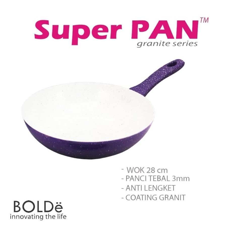 BOLDe SuperPAN WOK 28cm Wajan Granite Purple Series