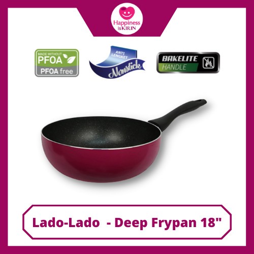 Kirin Frypan Deep Lado-Lado 18cm Teflon Marble