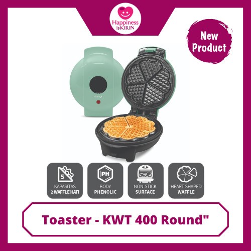 Kirin Waffle Toaster Maker - KWT 400R Round Wafel Maker Non Stick