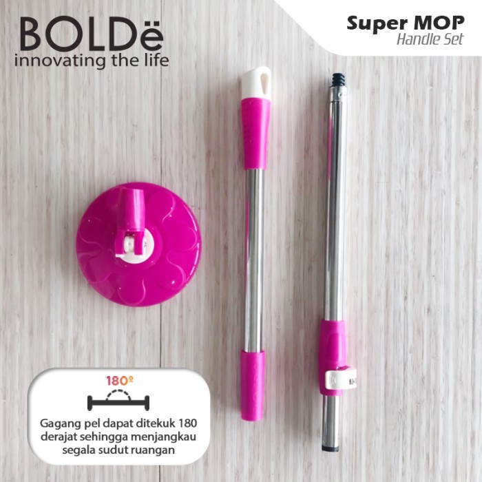 BOLDe Handle sets Super MOP Pengganti Tongkat Pel - Pink TNG