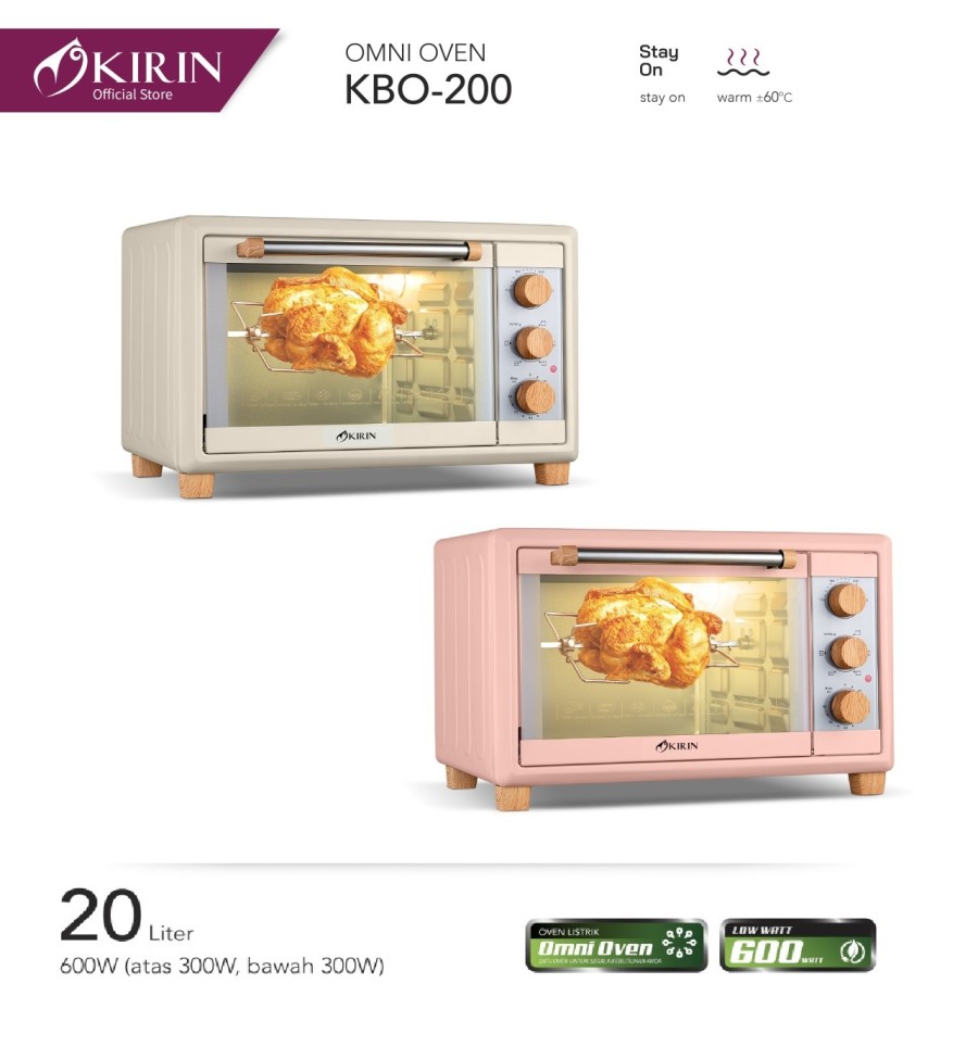 Kirin Omni Oven Listrik 20 Liter KBO-200 Low Watt KBO200 KBO 200 